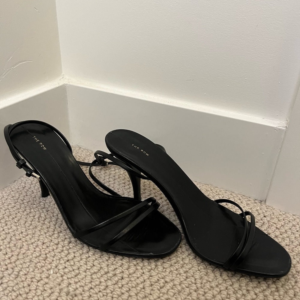 The row Black Strappy Heels